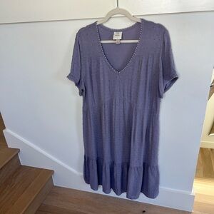 Knox Rose Target Purple Tiered Doted Women's Dress